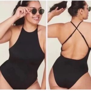 Andie Swim The Asbury One Piece Swimsuit Black Large New with Tags
